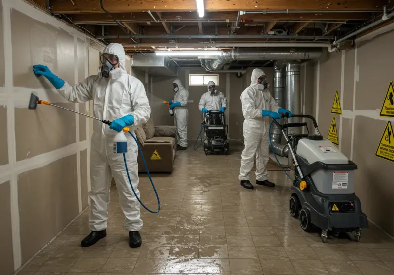 Basement Moisture Removal and Structural Drying process in Walkerton, IN